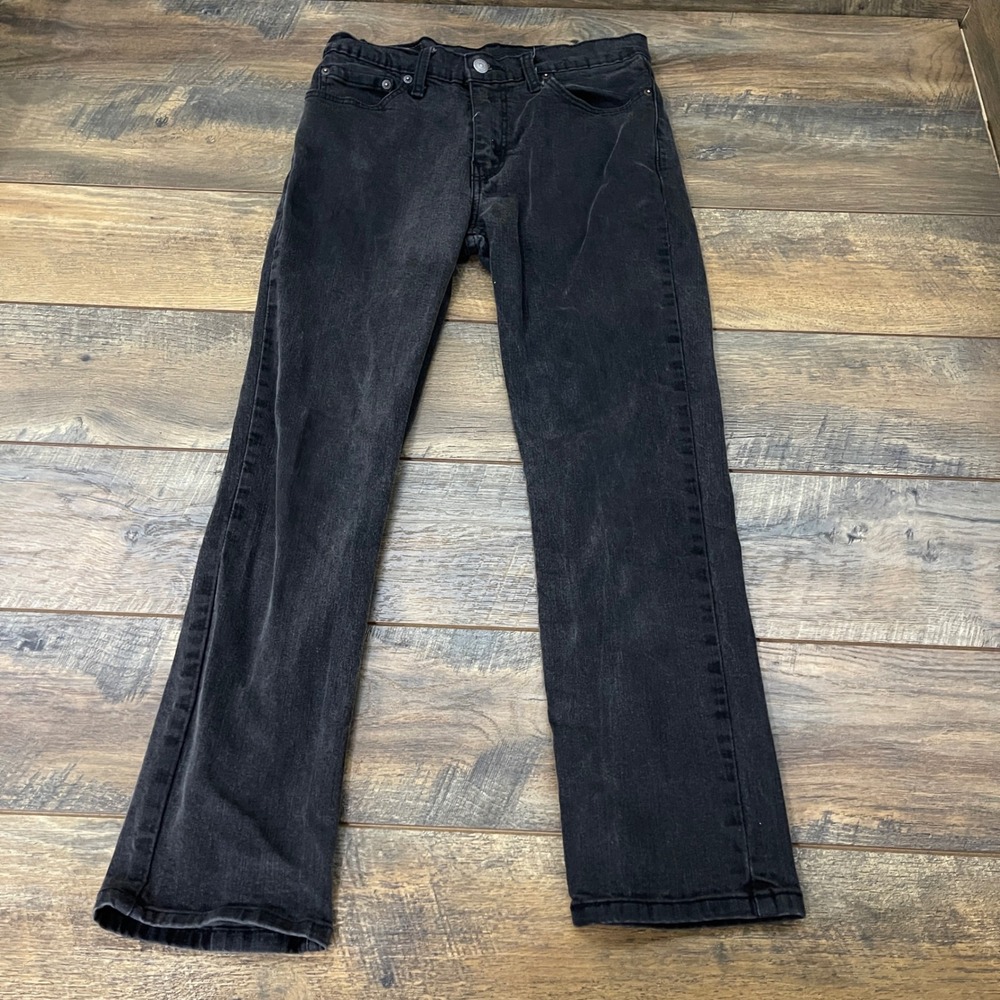 Levis 511 Slim Fit Jeans Mens 32x29 Faded Black Denim Stretch Grunge Western